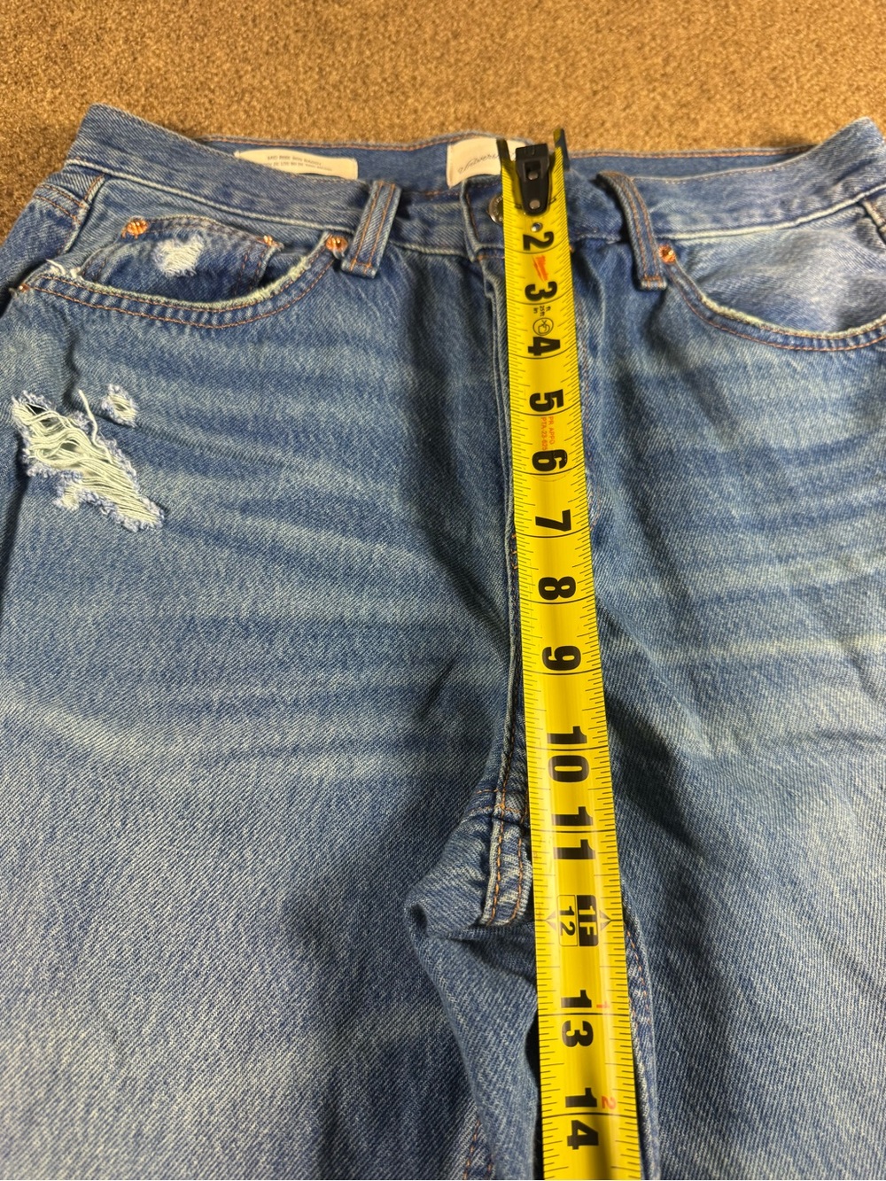 Universal Thread Jeans Size 6 Women's Mid Rise 90s Baggy Dark Wash Distressed - Picture 9 of 12